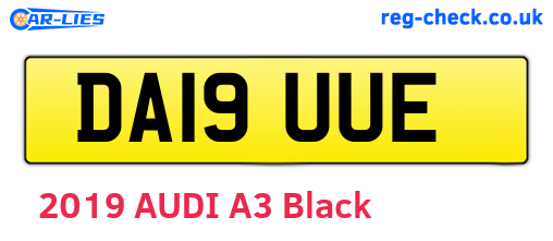 DA19UUE are the vehicle registration plates.