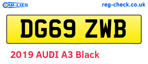 DG69ZWB are the vehicle registration plates.