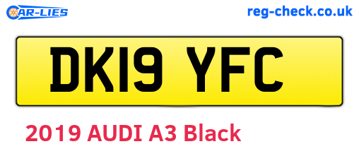 DK19YFC are the vehicle registration plates.