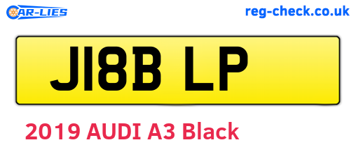 J18BLP are the vehicle registration plates.