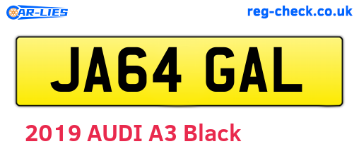 JA64GAL are the vehicle registration plates.