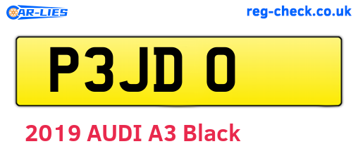 P3JDO are the vehicle registration plates.