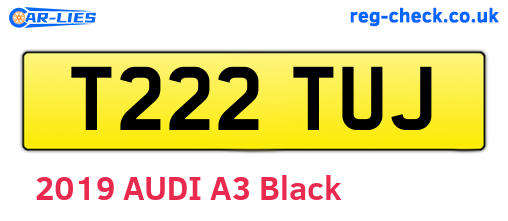 T222TUJ are the vehicle registration plates.