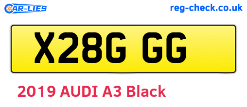 X28GGG are the vehicle registration plates.