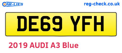 DE69YFH are the vehicle registration plates.
