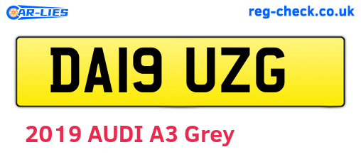 DA19UZG are the vehicle registration plates.