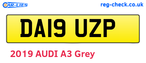 DA19UZP are the vehicle registration plates.