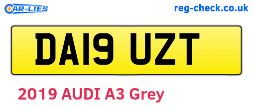 DA19UZT are the vehicle registration plates.