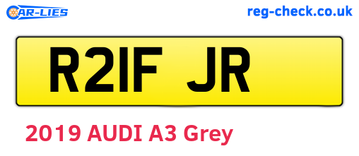 R21FJR are the vehicle registration plates.