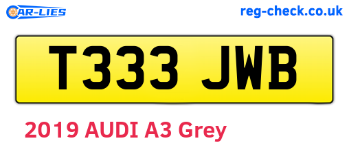 T333JWB are the vehicle registration plates.