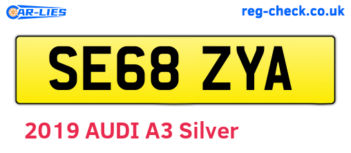 SE68ZYA are the vehicle registration plates.