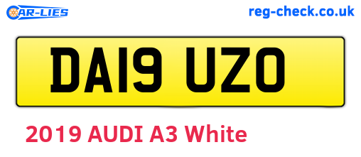 DA19UZO are the vehicle registration plates.