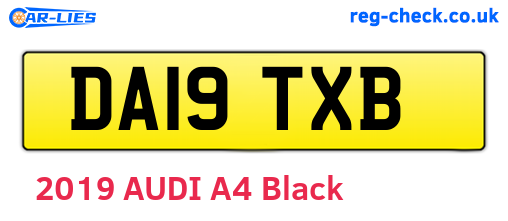 DA19TXB are the vehicle registration plates.