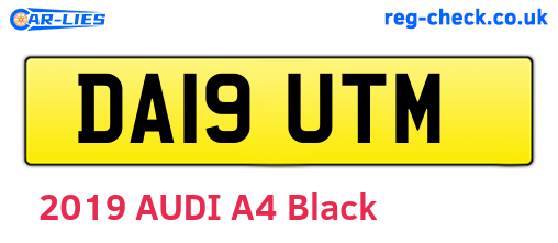 DA19UTM are the vehicle registration plates.