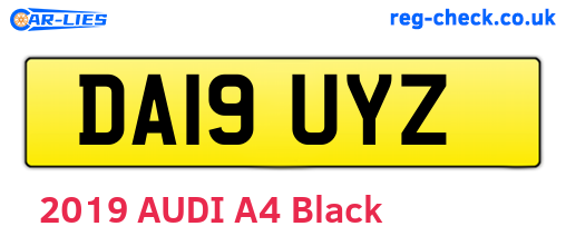 DA19UYZ are the vehicle registration plates.