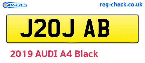 J20JAB are the vehicle registration plates.
