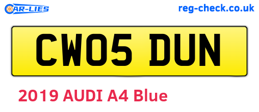 CW05DUN are the vehicle registration plates.