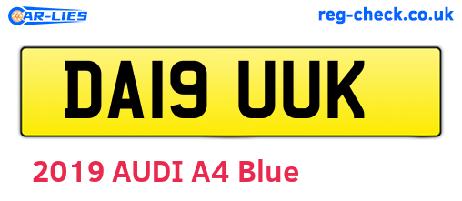 DA19UUK are the vehicle registration plates.