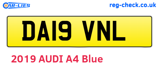 DA19VNL are the vehicle registration plates.