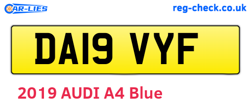 DA19VYF are the vehicle registration plates.