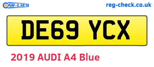 DE69YCX are the vehicle registration plates.