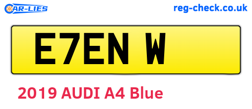 E7ENW are the vehicle registration plates.
