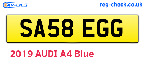 SA58EGG are the vehicle registration plates.