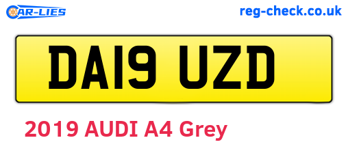 DA19UZD are the vehicle registration plates.