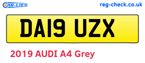 DA19UZX are the vehicle registration plates.