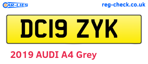 DC19ZYK are the vehicle registration plates.