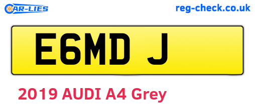 E6MDJ are the vehicle registration plates.