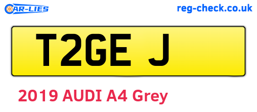 T2GEJ are the vehicle registration plates.