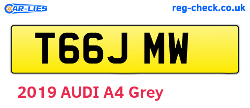T66JMW are the vehicle registration plates.