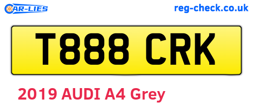 T888CRK are the vehicle registration plates.