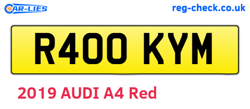 R400KYM are the vehicle registration plates.