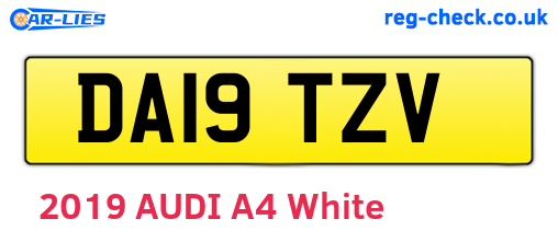 DA19TZV are the vehicle registration plates.