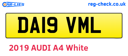 DA19VML are the vehicle registration plates.