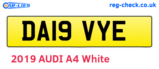DA19VYE are the vehicle registration plates.