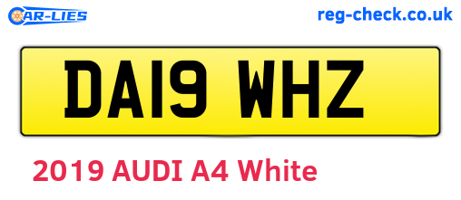 DA19WHZ are the vehicle registration plates.