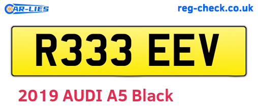 R333EEV are the vehicle registration plates.