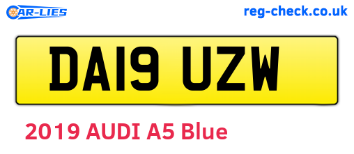 DA19UZW are the vehicle registration plates.