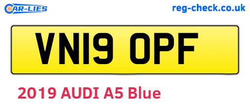 VN19OPF are the vehicle registration plates.