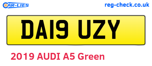 DA19UZY are the vehicle registration plates.