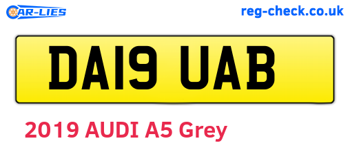 DA19UAB are the vehicle registration plates.