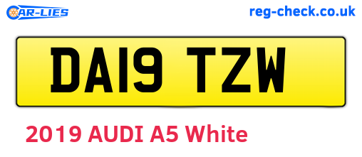 DA19TZW are the vehicle registration plates.