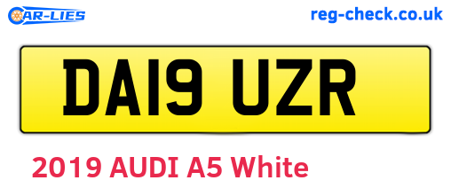 DA19UZR are the vehicle registration plates.