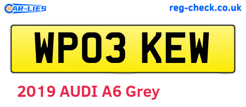 WP03KEW are the vehicle registration plates.