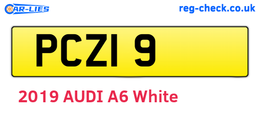 PCZ19 are the vehicle registration plates.