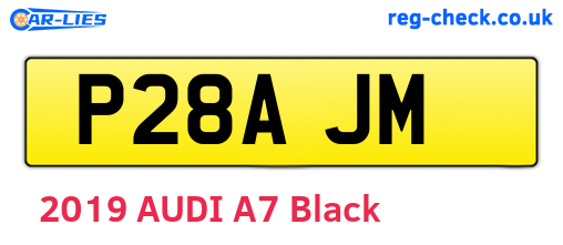 P28AJM are the vehicle registration plates.
