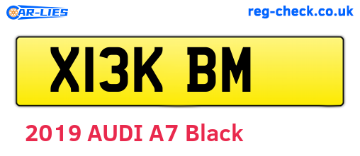 X13KBM are the vehicle registration plates.